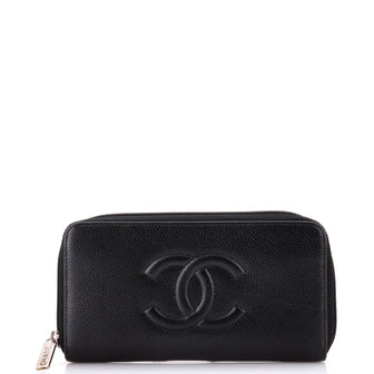 Chanel Timeless CC Zipped Wallet Caviar Long