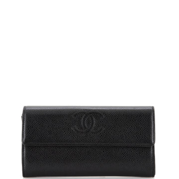 Chanel Timeless CC Flap Wallet Caviar Long