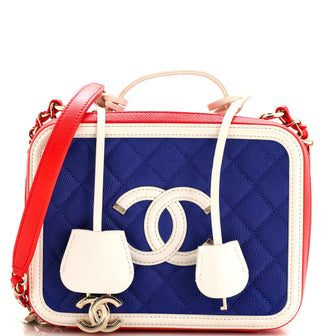 Chanel Filigree Vanity Case Quilted Caviar Medium