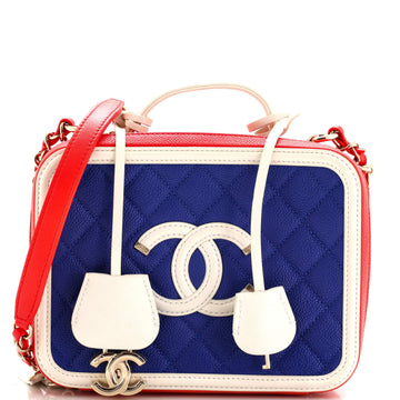 Chanel Filigree Vanity Case Quilted Caviar Medium