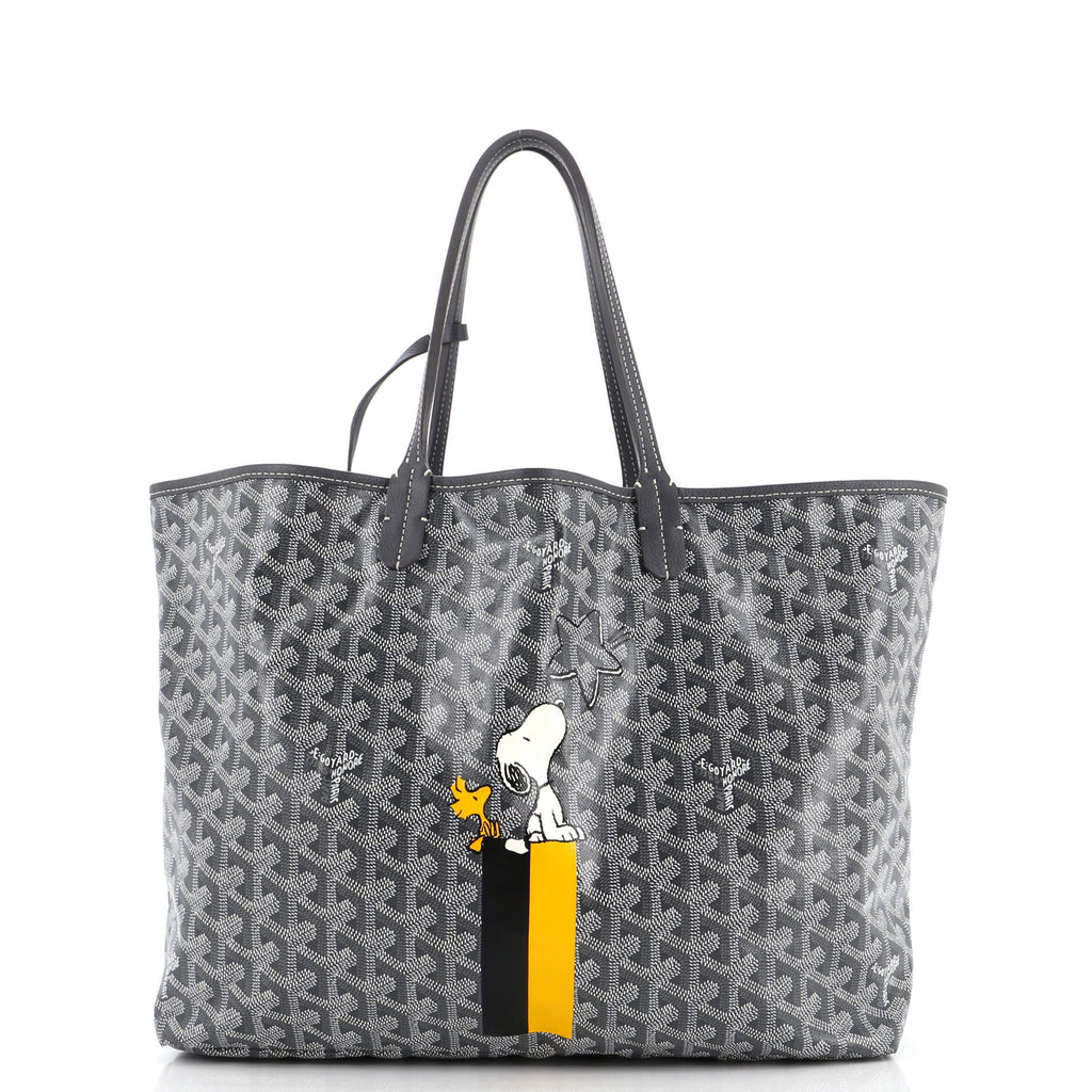 Goyard Saint Louis Tote Snoopy Printed Coated Canvas PM Gray 286218139