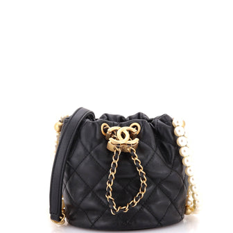 Chanel About Pearls Bucket Bag Quilted Calfskin Mini