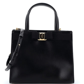 Salvatore Ferragamo Vara Bow Top Handle Convertible Tote Leather Medium