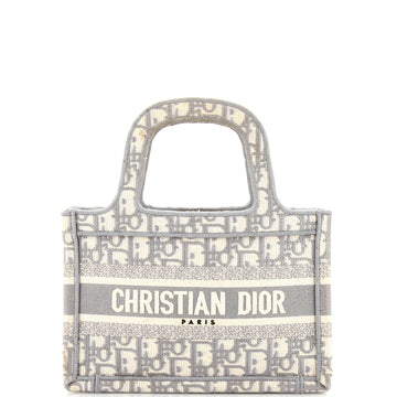 Christian Dior Book Tote Embroidered Canvas Mini
