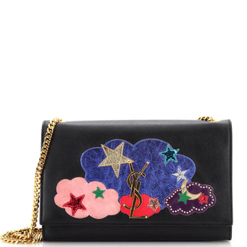 Saint Laurent Classic Monogram Crossbody Bag Embellished Leather Medium