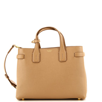 Burberry Banner NM Tote Leather with House Check Canvas Medium