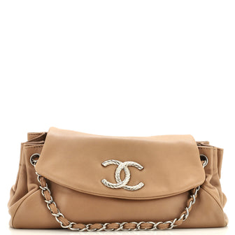 Chanel Twisted CC Accordion Flap Bag Leather Small