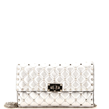 Valentino Garavani Rockstud Spike Wallet on Chain Quilted Leather Small