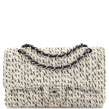 Chanel Classic Double Flap Bag Quilted Tweed Medium