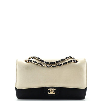 Chanel Bicolor Classic Duo Double Flap Bag Caviar and Iridescent Calfskin Medium