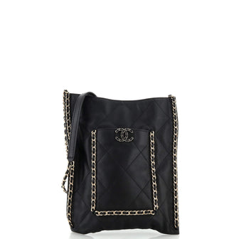 Chanel Flat Shopping Bag Quilted Calfskin Small