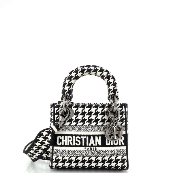 Christian Dior Lady D-Lite Bag Embroidered Canvas Mini 286386