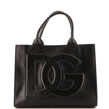 Dolce & Gabbana Embossed Logo Beatrice Tote Leather