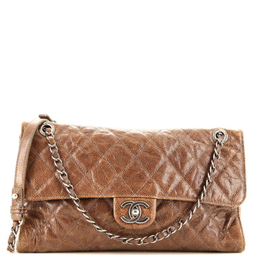 Chanel CC Crave Flap Bag Quilted Glazed Caviar Jumbo