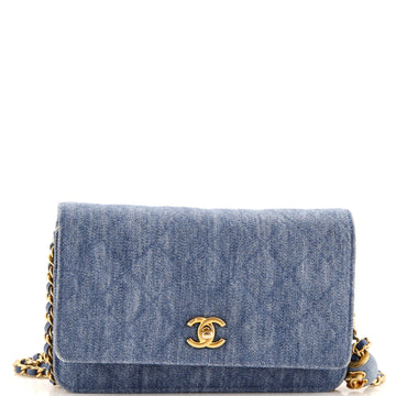 Chanel Pearl Crush Wallet on Chain Quilted Denim