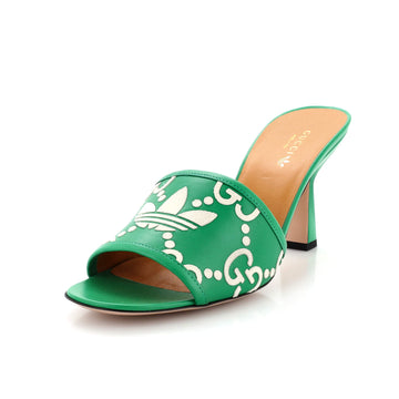 Gucci x adidas Women's Heeled Mules GG Embossed Leather