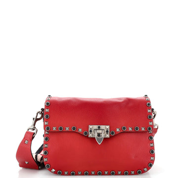 Valentino Garavani Rolling Rockstud Crossbody Bag Leather with Cabochons Medium