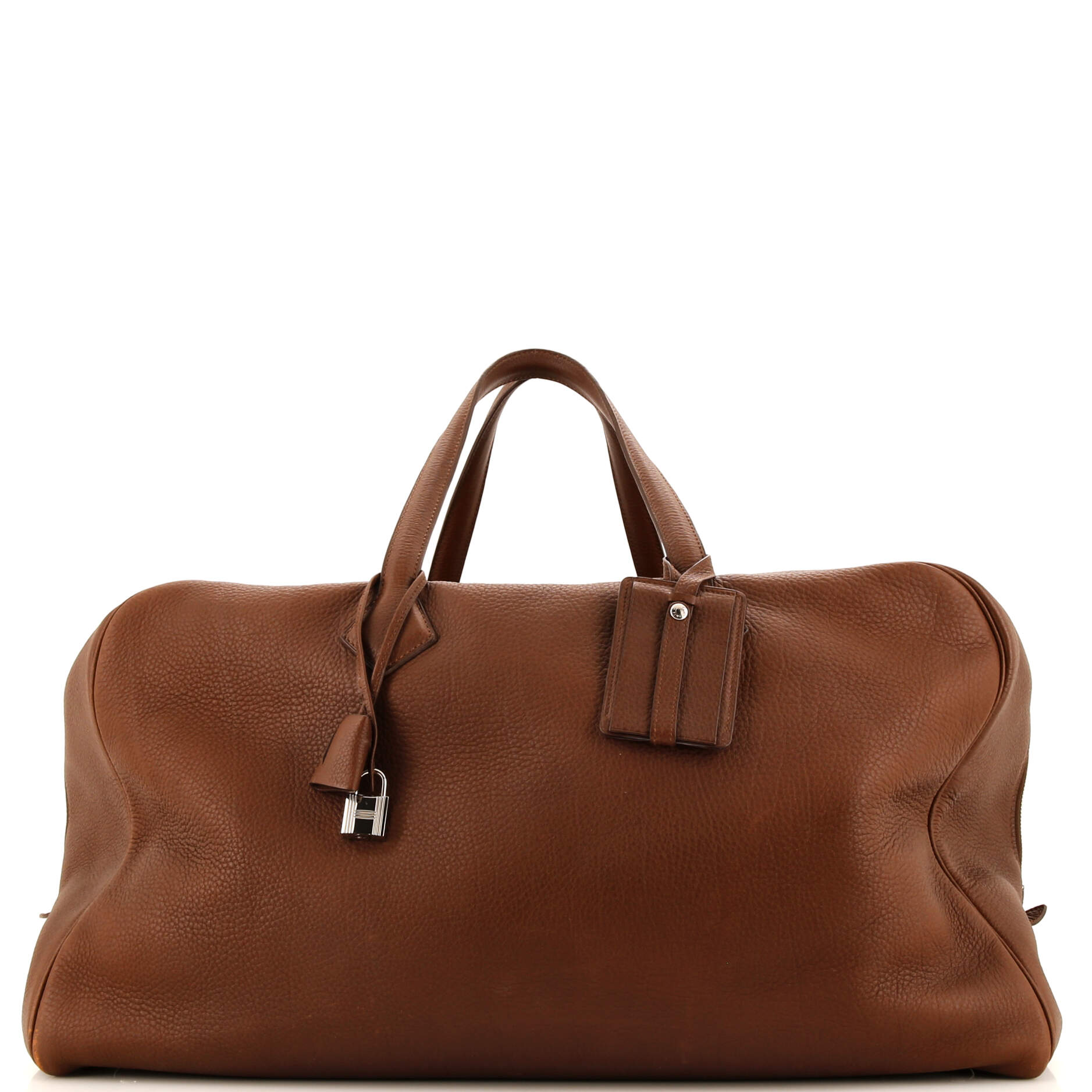 Hermes Victoria Travel Bag Clemence 50 Brown 2864871
