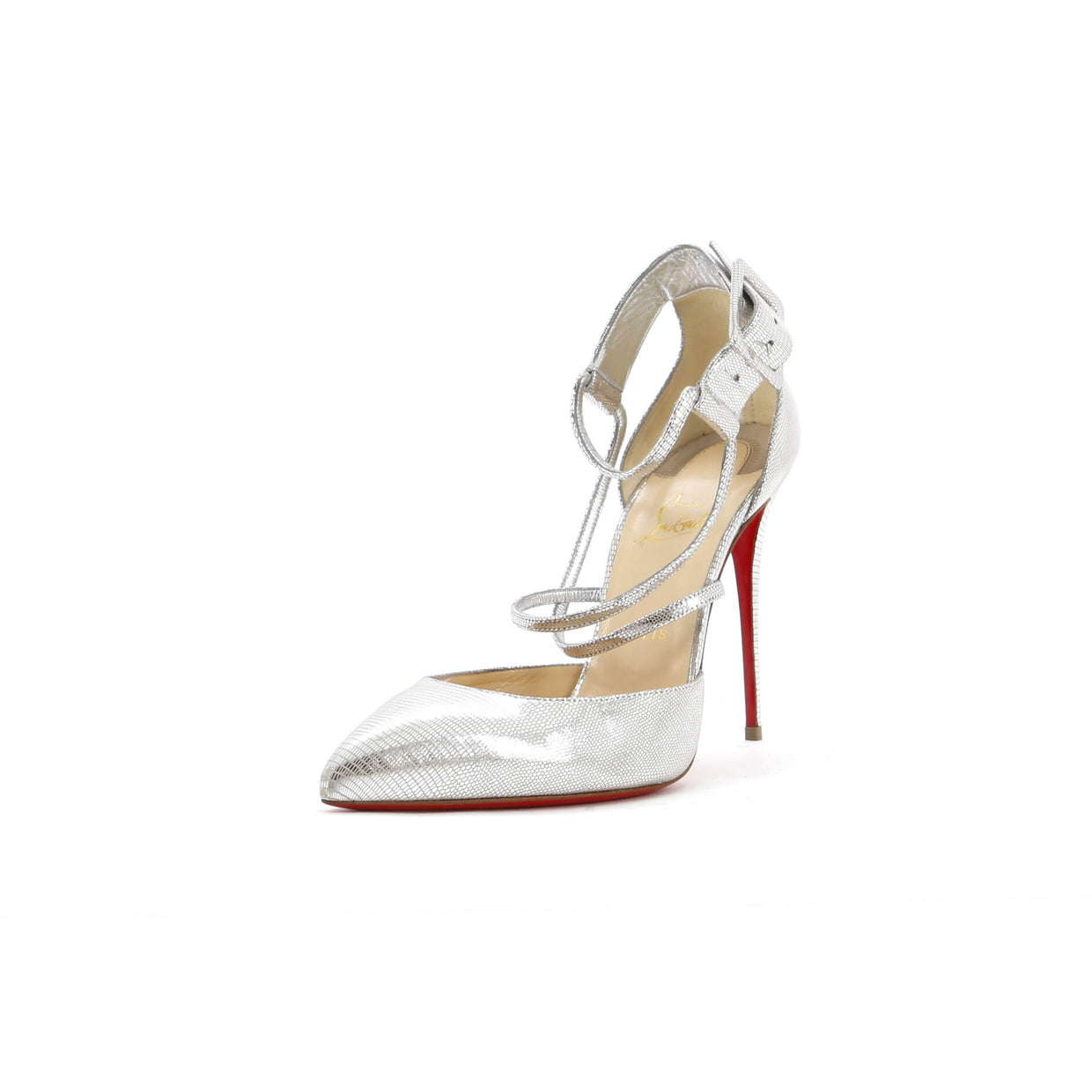 Christian Louboutin Women's Suzanna Pumps Leather 100 Silver 2865681