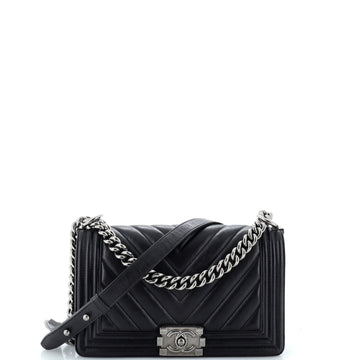 Chanel Boy Flap Bag Chevron Calfskin Old Medium