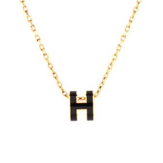 Pop H Pendant Chain Necklace Metal and Enamel Mini