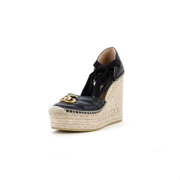 Gucci Women's GG Marmont Wedge Espadrilles Matelasse Leather