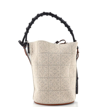 Loewe Gate Top Handle Bucket Bag Anagram Canvas and Leather