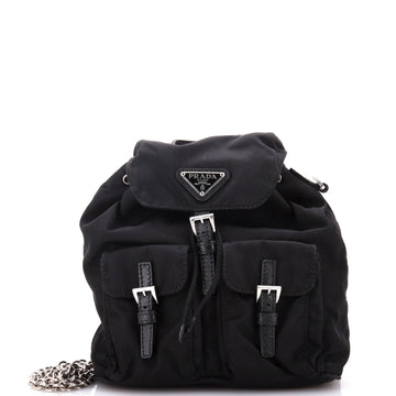 Prada Convertible Chain Backpack Tessuto Mini