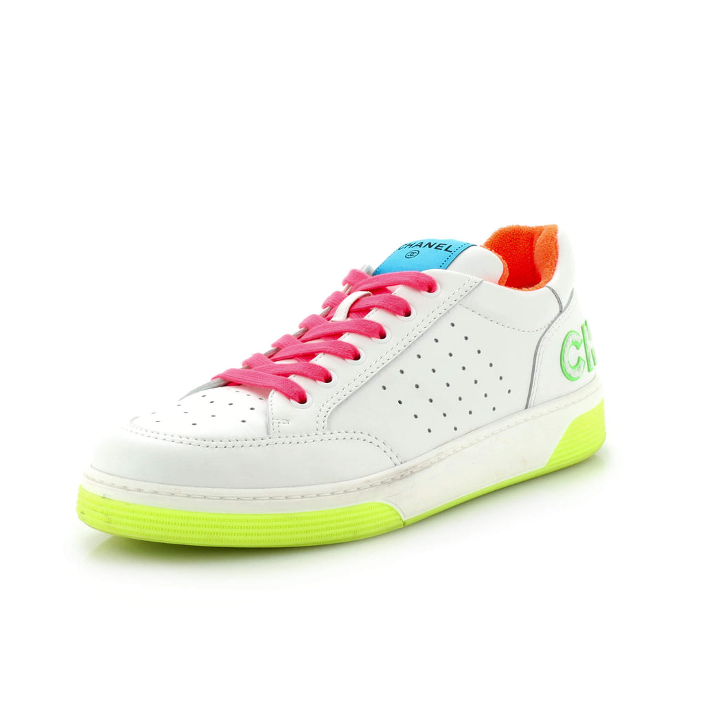 Chanel Women's Logo Low-Top Sneakers Leather 286871