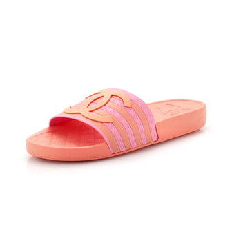 Chanel Women's CC Flat Slide Sandals Rubber