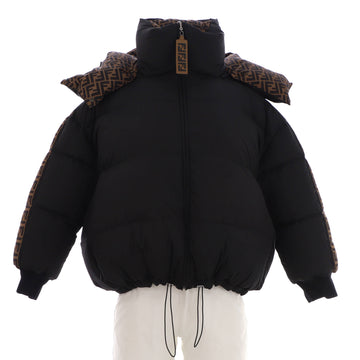 Fendi Women's Forever Reversible Hooded Puffer Jacket Zucca Quilted Polyester with Down