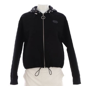 Louis Vuitton Women's Zip Up Hoodie Quilted Cotton Blend