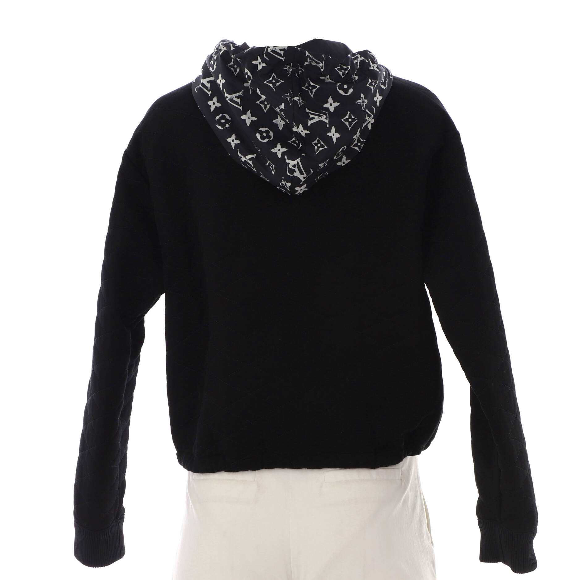 トップス LV Louis Vuitton Women's Zip Up Hoodie Quilted Cotton Blend Black 2869184