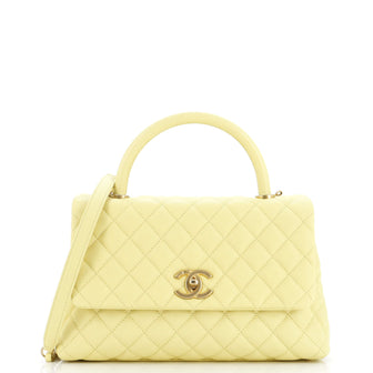 Chanel Coco Top Handle Bag Quilted Caviar Small