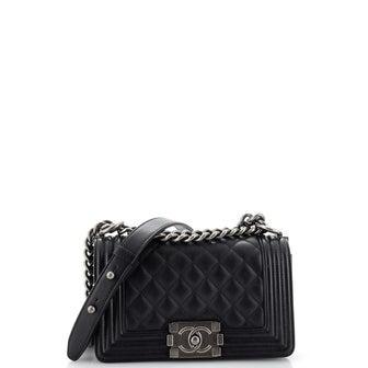 Chanel Boy Flap Bag Quilted Caviar Small