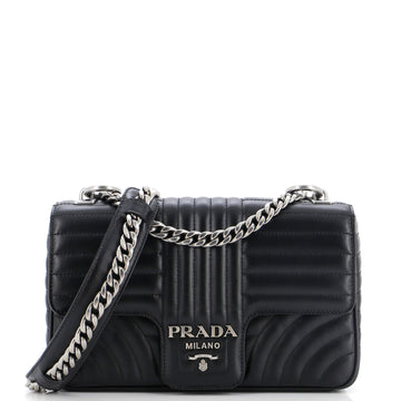 Prada Chain Flap Shoulder Bag Diagramme Quilted Leather Medium