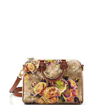 Louis Vuitton Speedy Bandouliere Bag Limited Edition Flowers Monogram Canvas 25