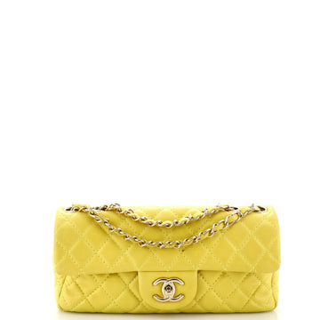 Chanel Classic Single Flap Bag Quilted Lambskin East West