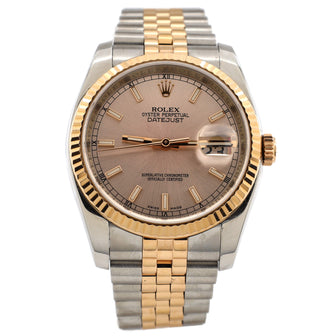 Rolex Oyster Perpetual Datejust Automatic Watch Stainless Steel and Rose Gold 36