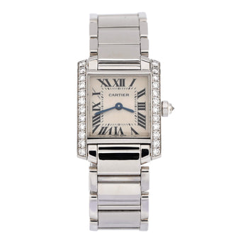 Cartier Tank Francaise Quartz Watch White Gold with Diamond Bezel 20
