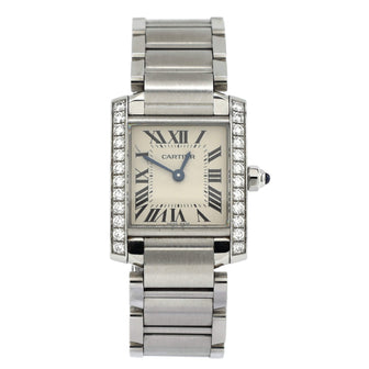 Cartier Tank Francaise Quartz Watch Stainless Steel with Diamond Bezel 20