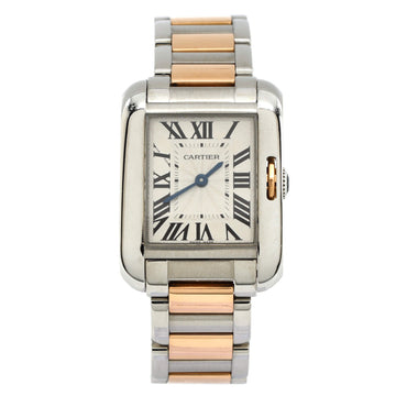 Cartier Tank Anglaise Quartz Watch Stainless Steel and Rose Gold 23