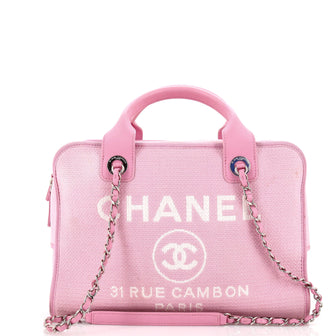 Chanel Deauville NM Bowling Bag Mixed Fibers Large