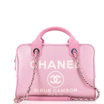 Chanel Deauville NM Bowling Bag Mixed Fibers Large