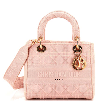 Christian Dior Lady D-Lite Bag Cannage Embroidered Canvas Medium