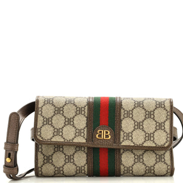 Balenciaga x Gucci The Hacker Wallet on Strap BB Coated Canvas