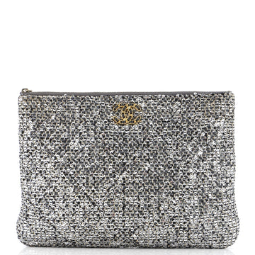 Chanel 19 O Case Clutch Quilted Sequins Medium