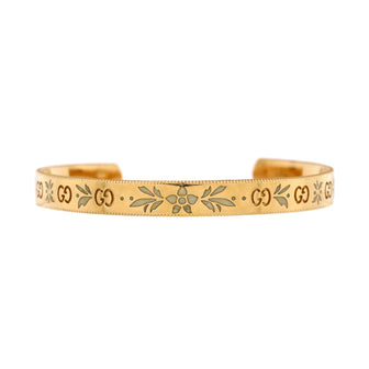 Gucci Icon Blooms Cuff Bracelet 18K Yellow Gold with Enamel