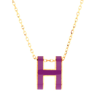 Pop H Pendant Chain Necklace Metal and Enamel