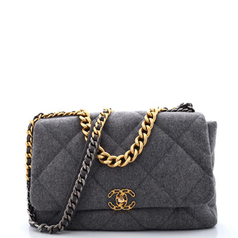 Chanel 19 Flap Bag Quilted Wool Maxi